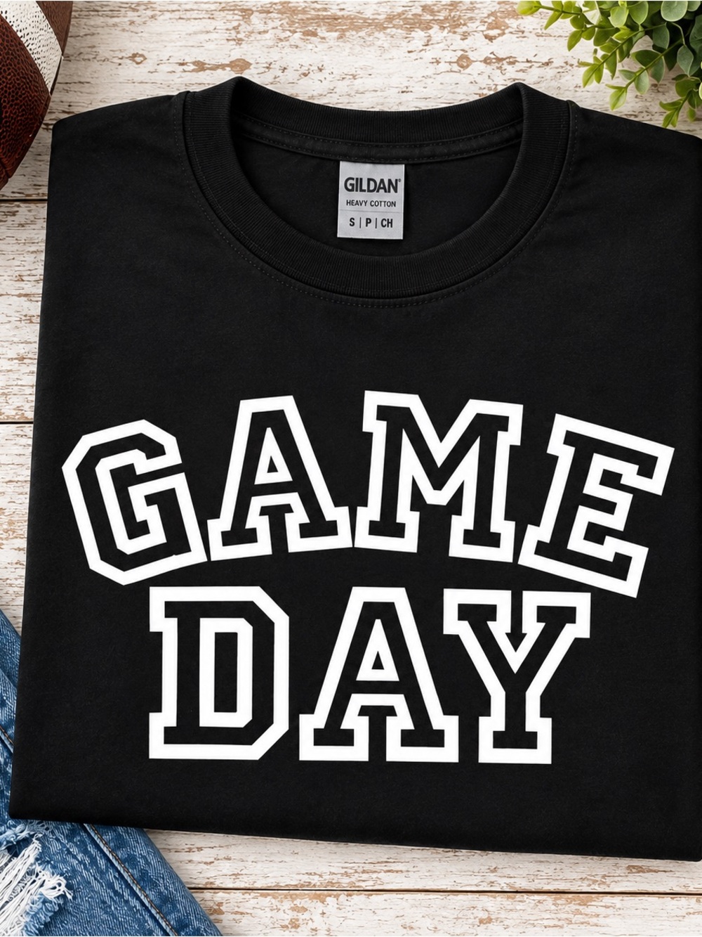 Gildan Black and White Game Day Cotton Tee